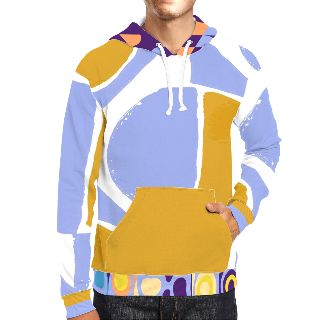 Abstract Blue Unisex Pullover Hoody