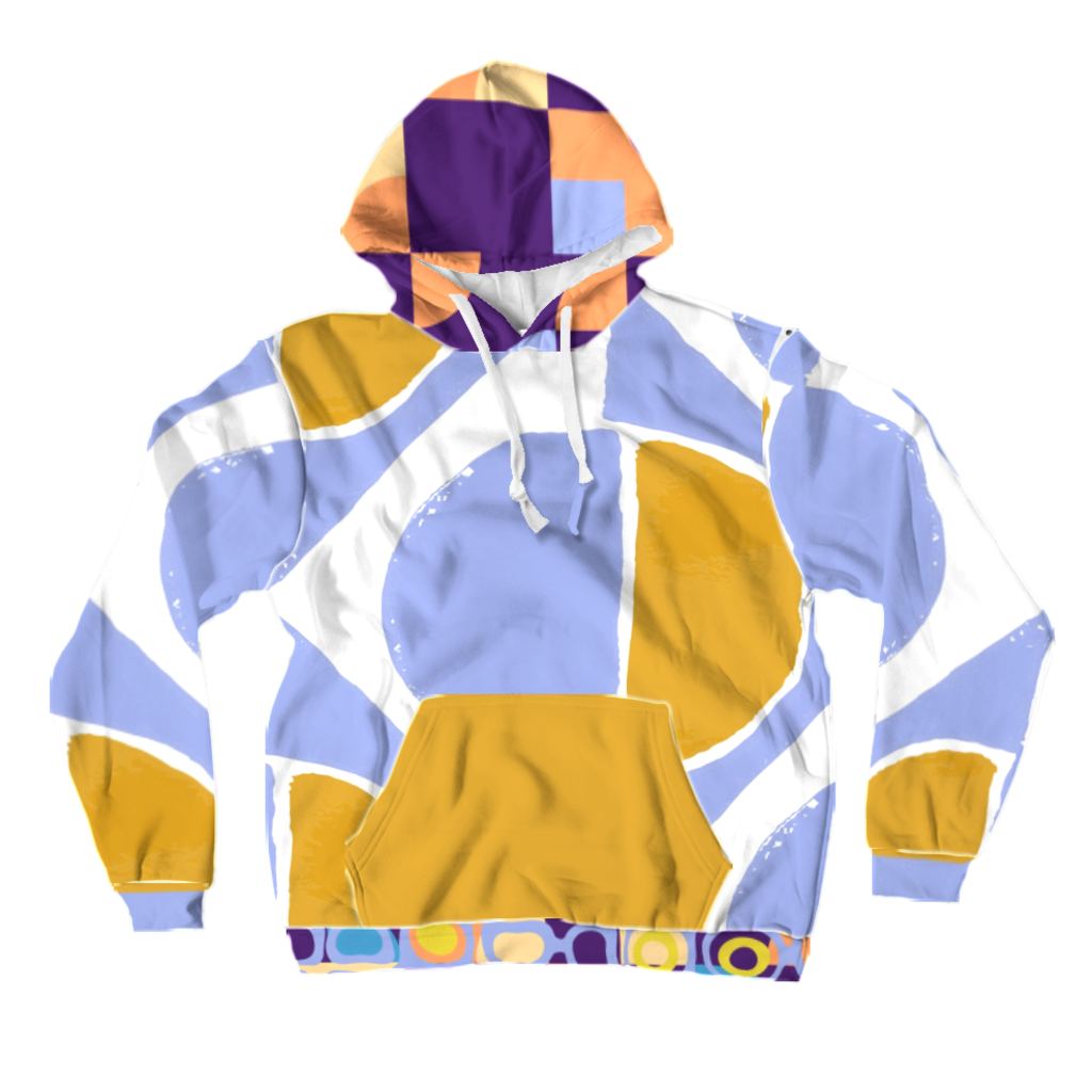 Abstract Blue Unisex Pullover Hoody