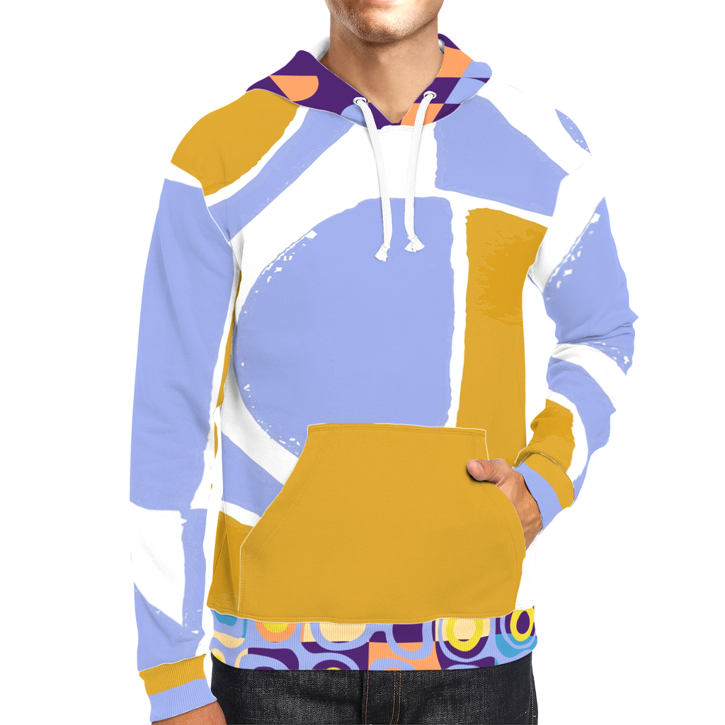 Abstract Blue Unisex Pullover Hoody