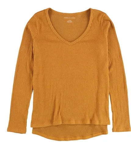 American Eagle Womens Plush V-Neck Ribbed Pullover Sweater