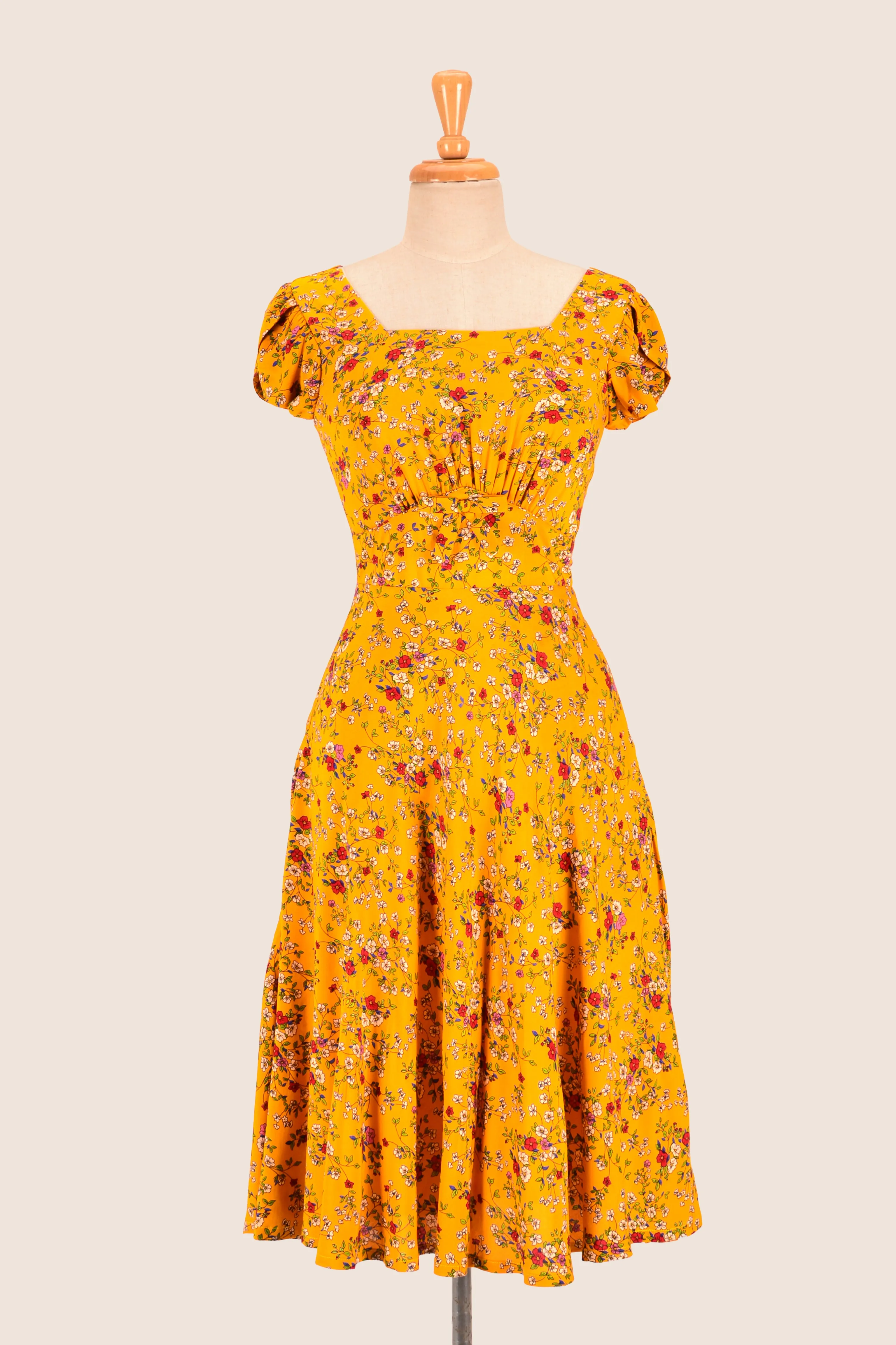 Astrid Mustard Petite Rose Dress