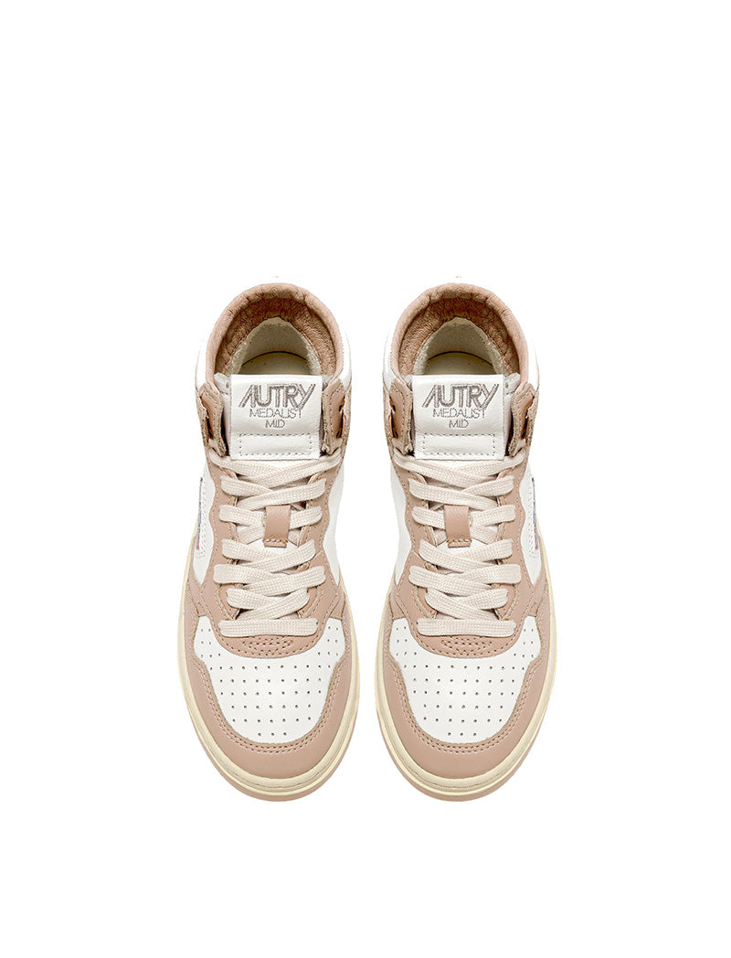 Autry Medalist Mid Trainers White / Mushroom