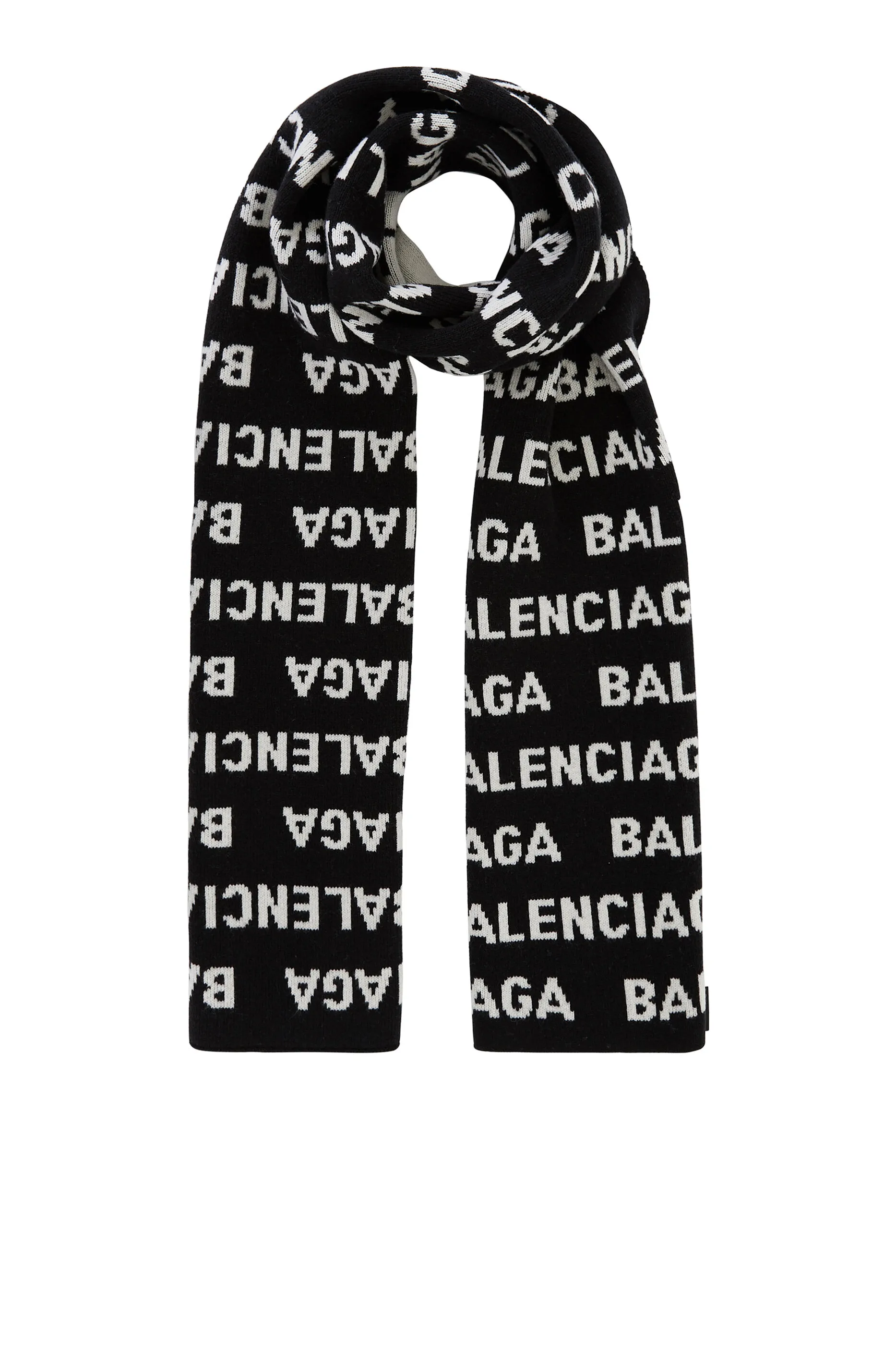 Balenciaga Intarsia Wool Scarf