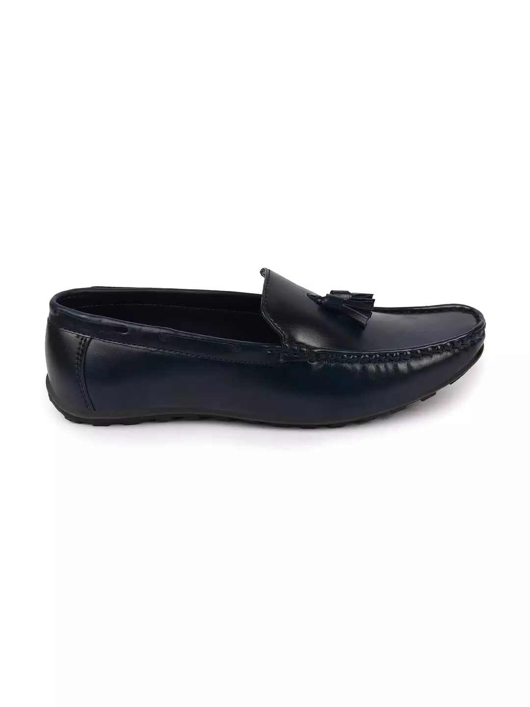 Basics Men Blue Side Stitched Casual Slip On Tassel Loafers and Moccasin Shoes