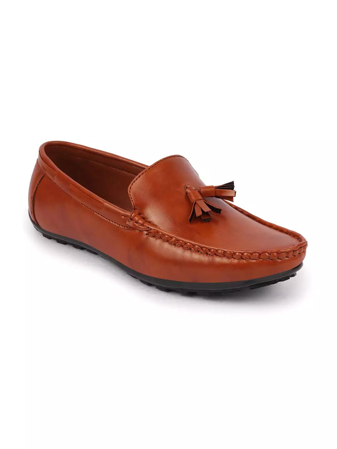 Basics Men Tan Side Stitched Casual Slip On Tassel Loafers and Moccasin Shoes