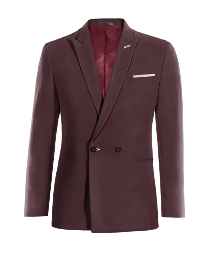  Blazer cruzada burdeos solapa en pico slim fit