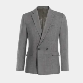  Blazer doble botonadura gris de lino ligera