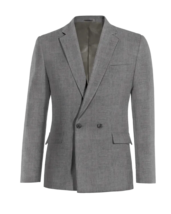  Blazer doble botonadura gris de lino ligera