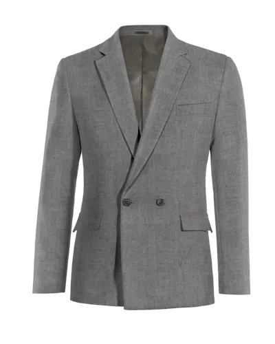  Blazer doble botonadura gris de lino ligera