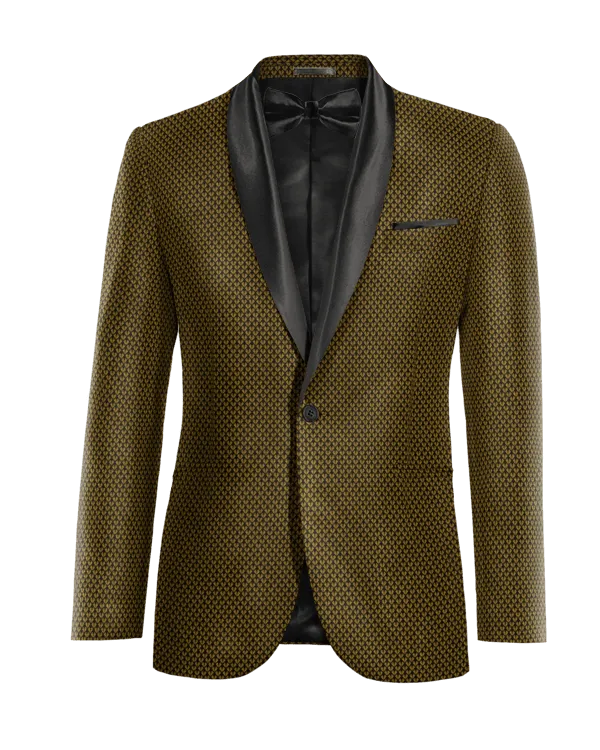  Blazer Esmoquin color oro de jacquard micropattern