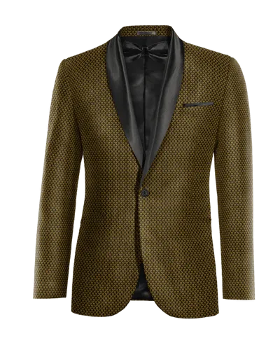  Blazer Esmoquin color oro de jacquard micropattern