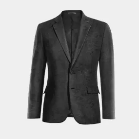  Blazer negro Ónix de terciopelo paisley slim fit