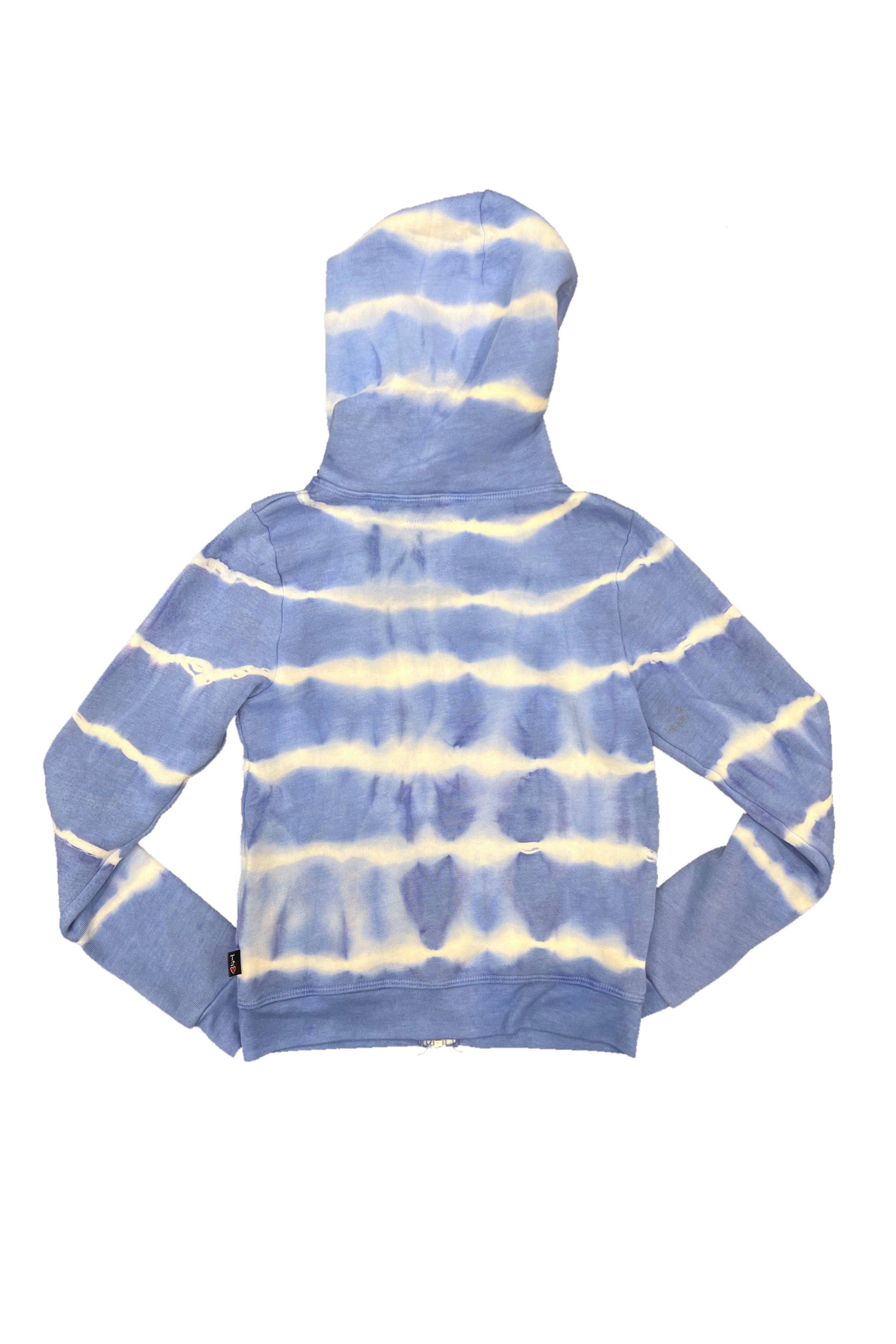 Blue Tie Dye Zip Hoodie