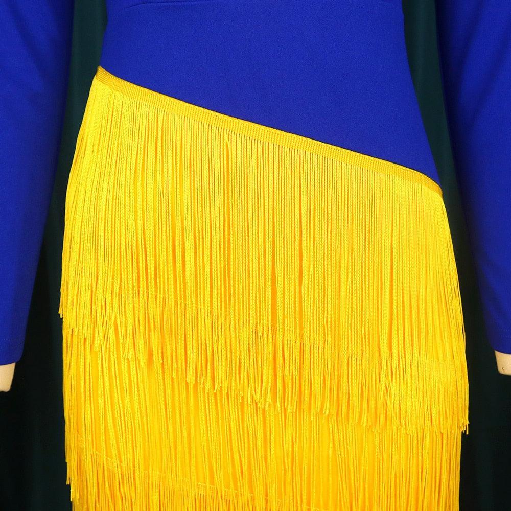 Blue-Yellow Cocktail Dress