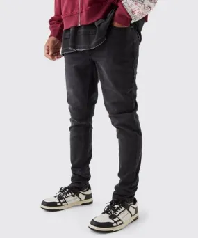 boohoo Mens Skinny Stretch Jean In Charcoal