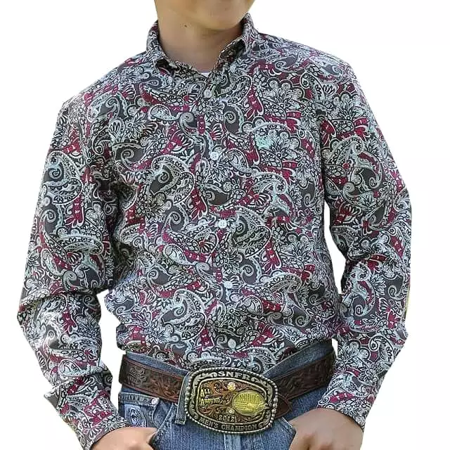 Boy's Cinch Dai Floral Print Shirt