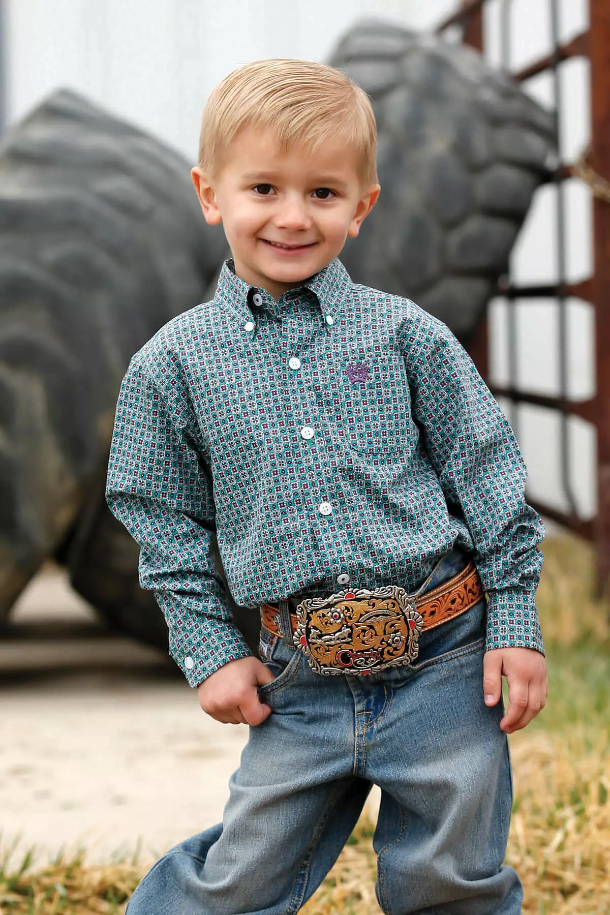 Boy's Infant Cinch Green L/S Shirt