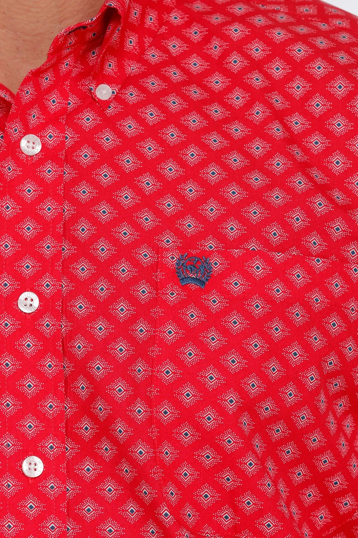 Cinch  Red Diamond Print L/S Shirt - MTW1105398