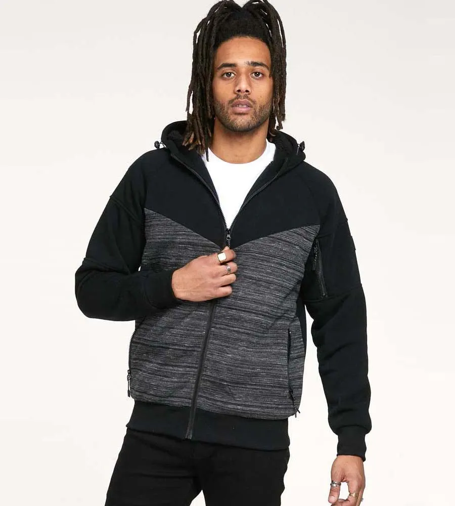 D555 Mens Zip Through Hoodie With Sherpa Lining (CLIPSTONE)