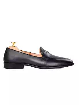 Enzo Belgian Loafer - Black Grey (Hand Painted Patina)