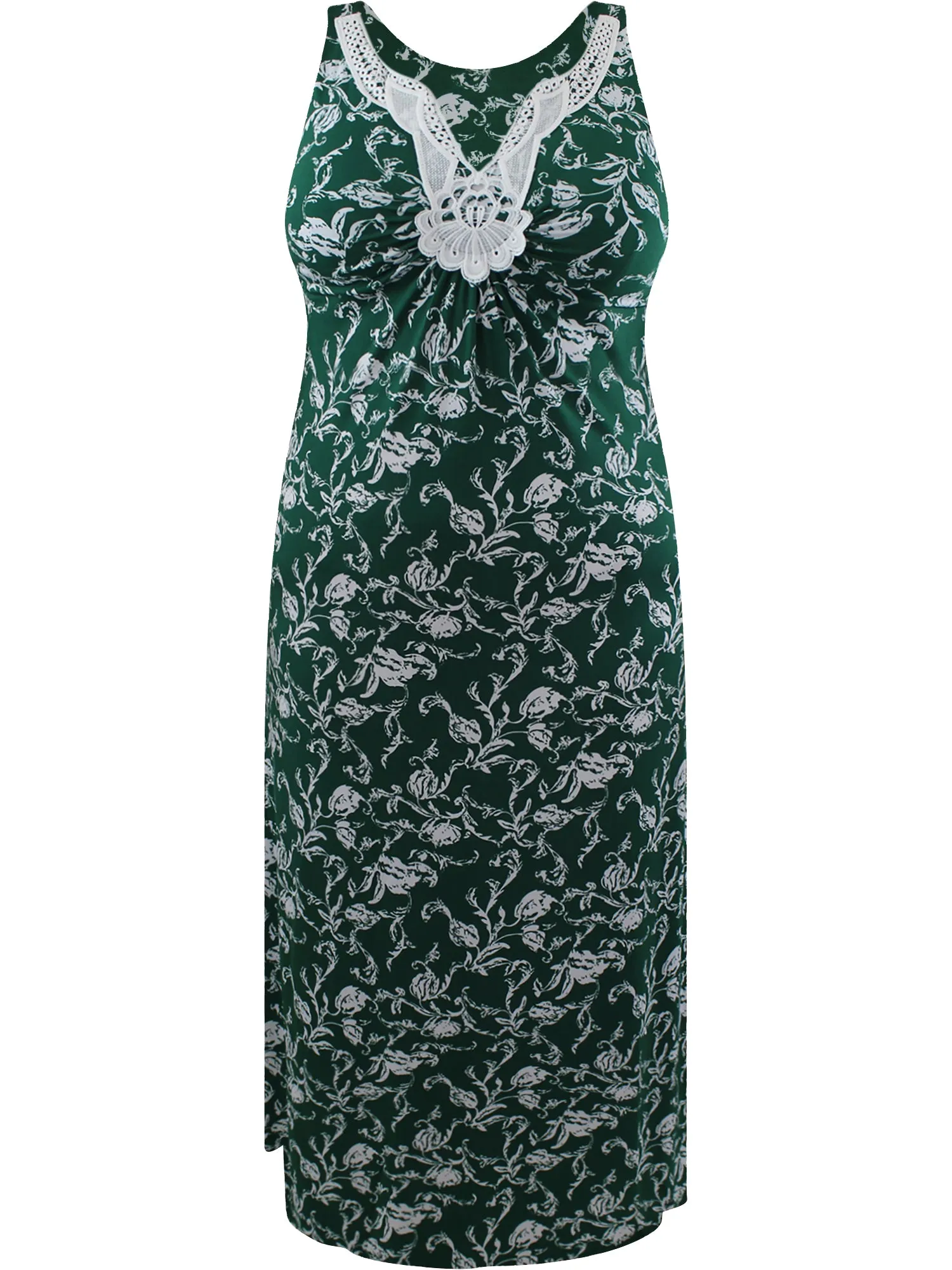 Floral Print Plus Size Sleeveless Maxi Dress