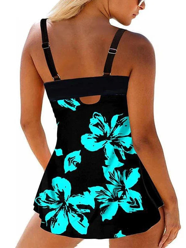 Floral Swim Dress and Tankini Set – Plus Size Summer Swimsuit