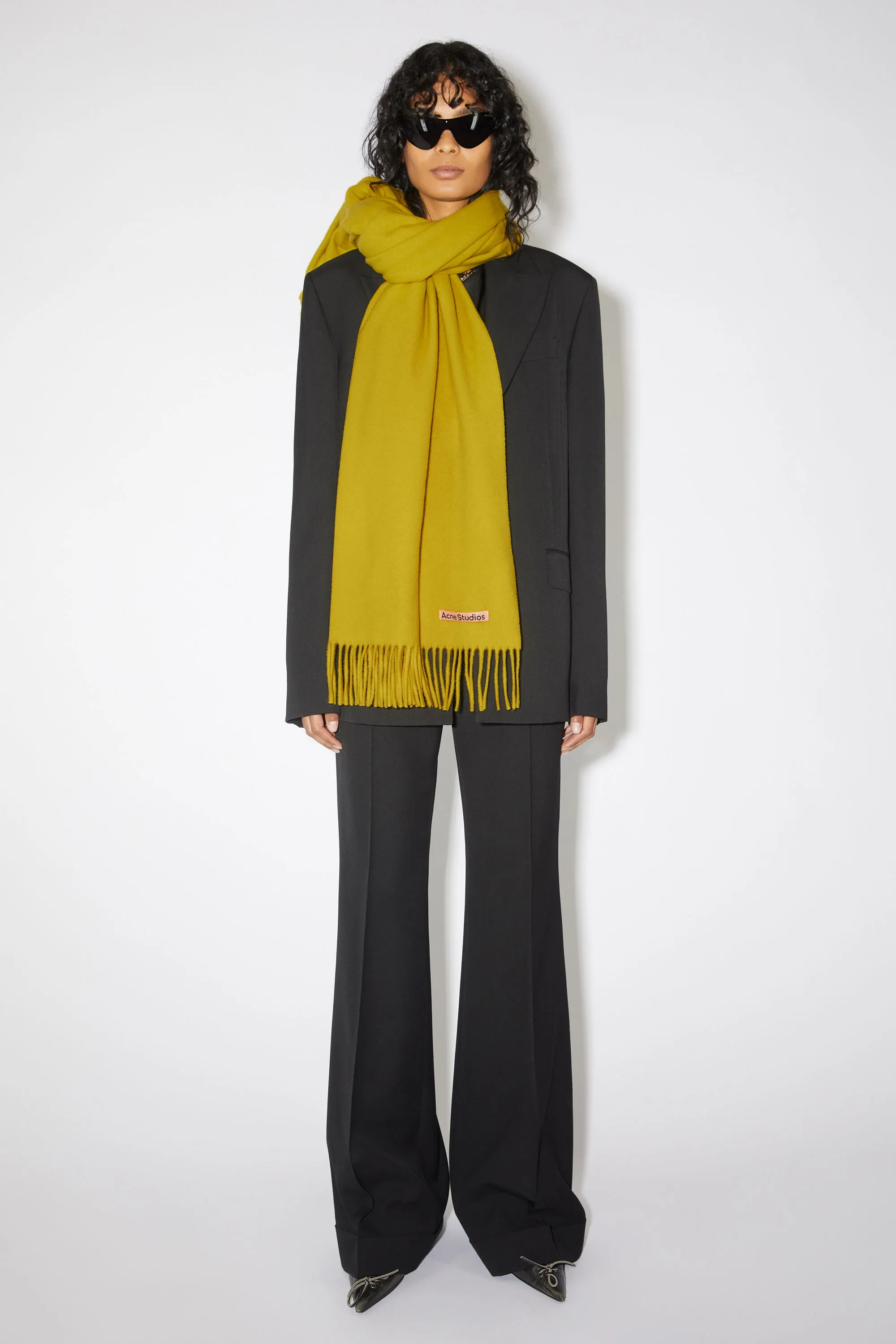 Fringe wool scarf - oversized