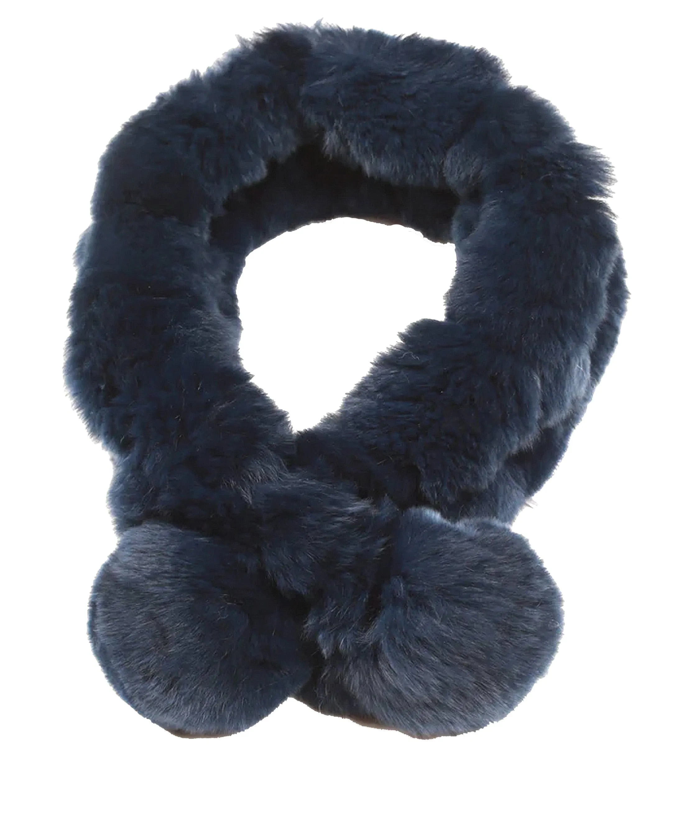 Fur Pull Thru Scarf w/ Poms