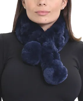 Fur Pull Thru Scarf w/ Poms