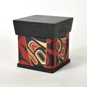 Hand Carved & Painted Bentwood Box by James Michels