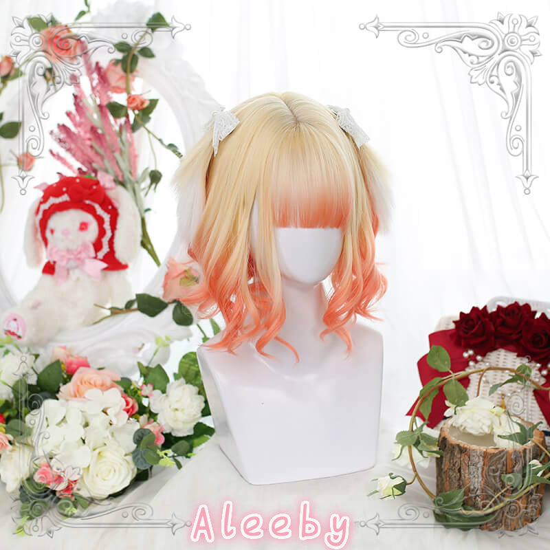 HARAJUKU LOLITA ''MILK TEA BUNNY'' IRREGULAR SHORT CURLS WIG BY51406