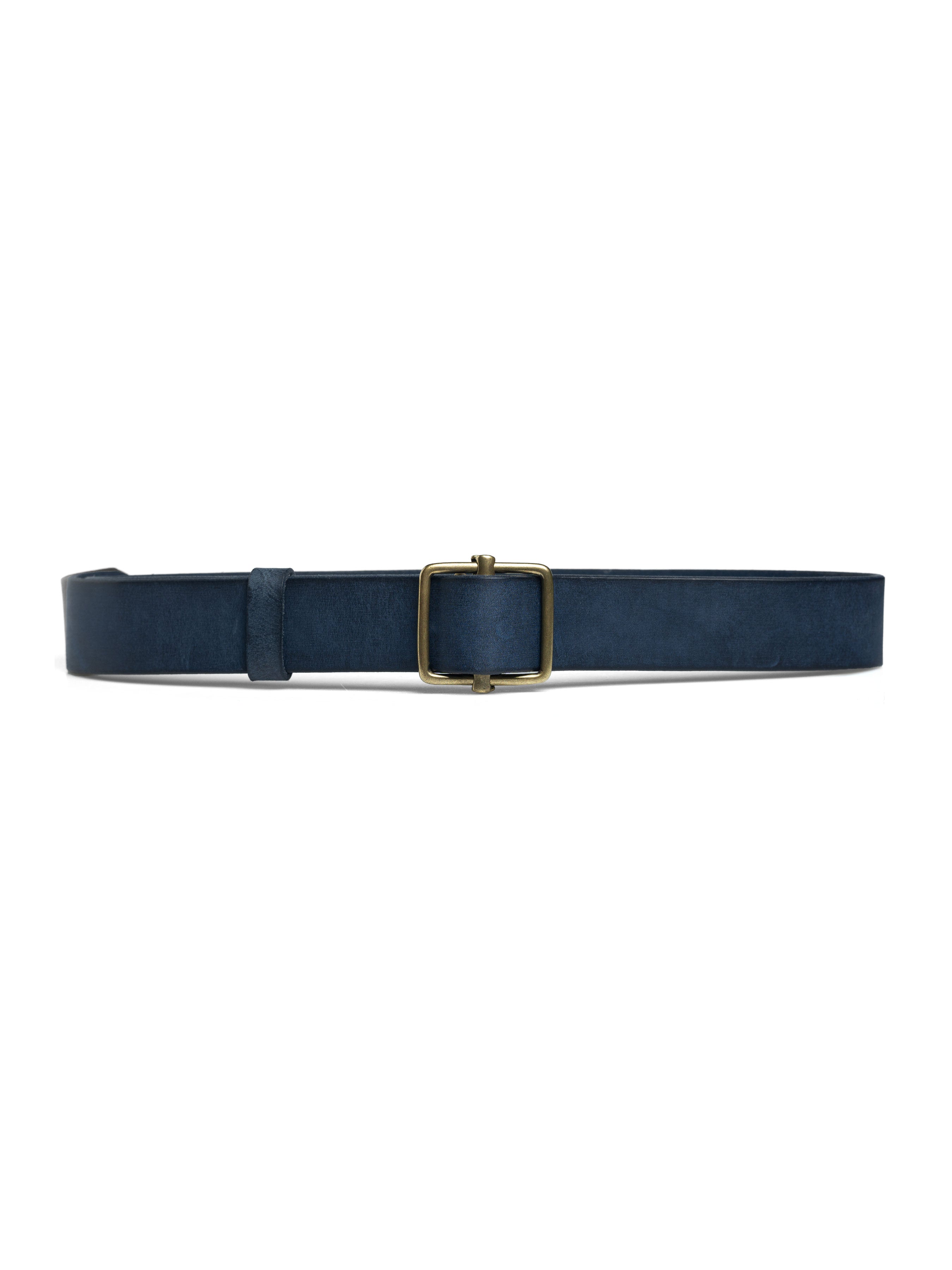 Italian Rustic Leather Belt with Adjuster Gold-toned Buckle