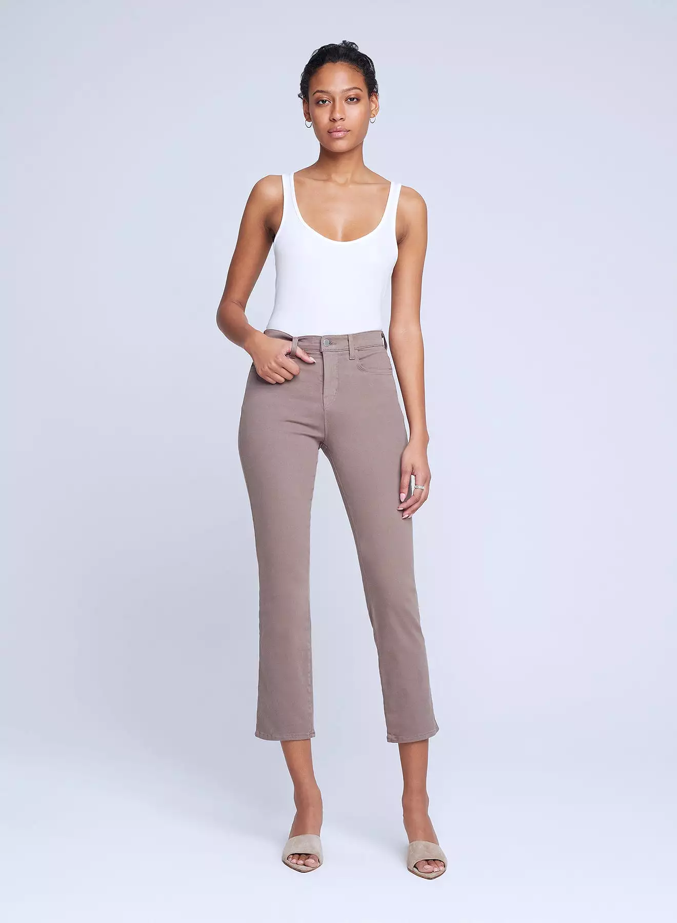 L’agence - Alexia H/R Crop Cigarette Jean - Deep Taupe