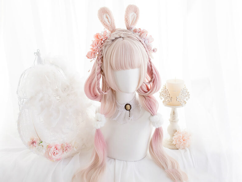 LOLITA PASTEL PINK GRADIENTLONG CURLY COS WIG BY00441