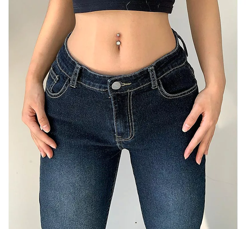 Low Waist Slim-Fit Wide-Leg Jeans ZJ4