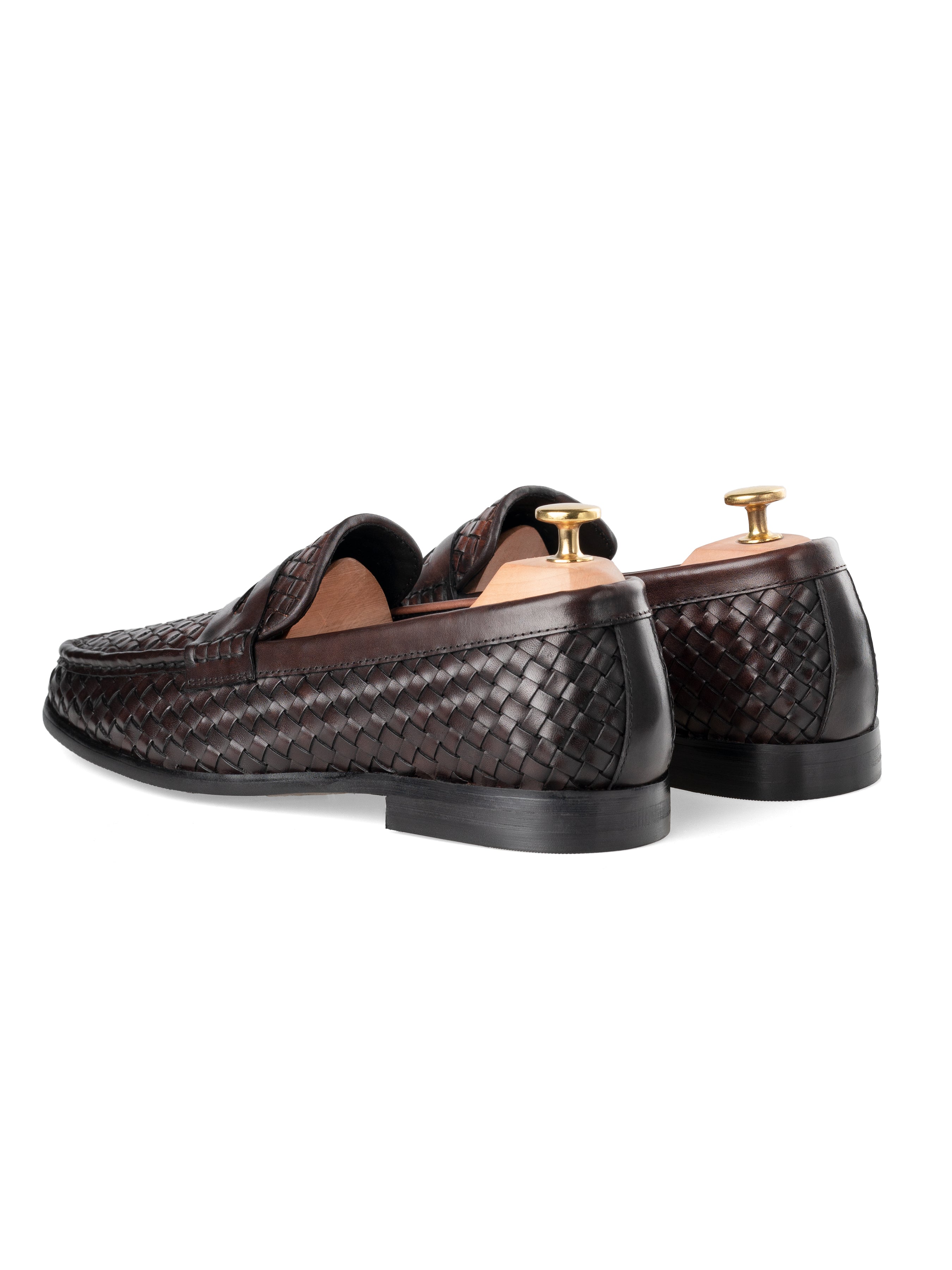 Marco Penny Loafer - Coffee Woven Leather