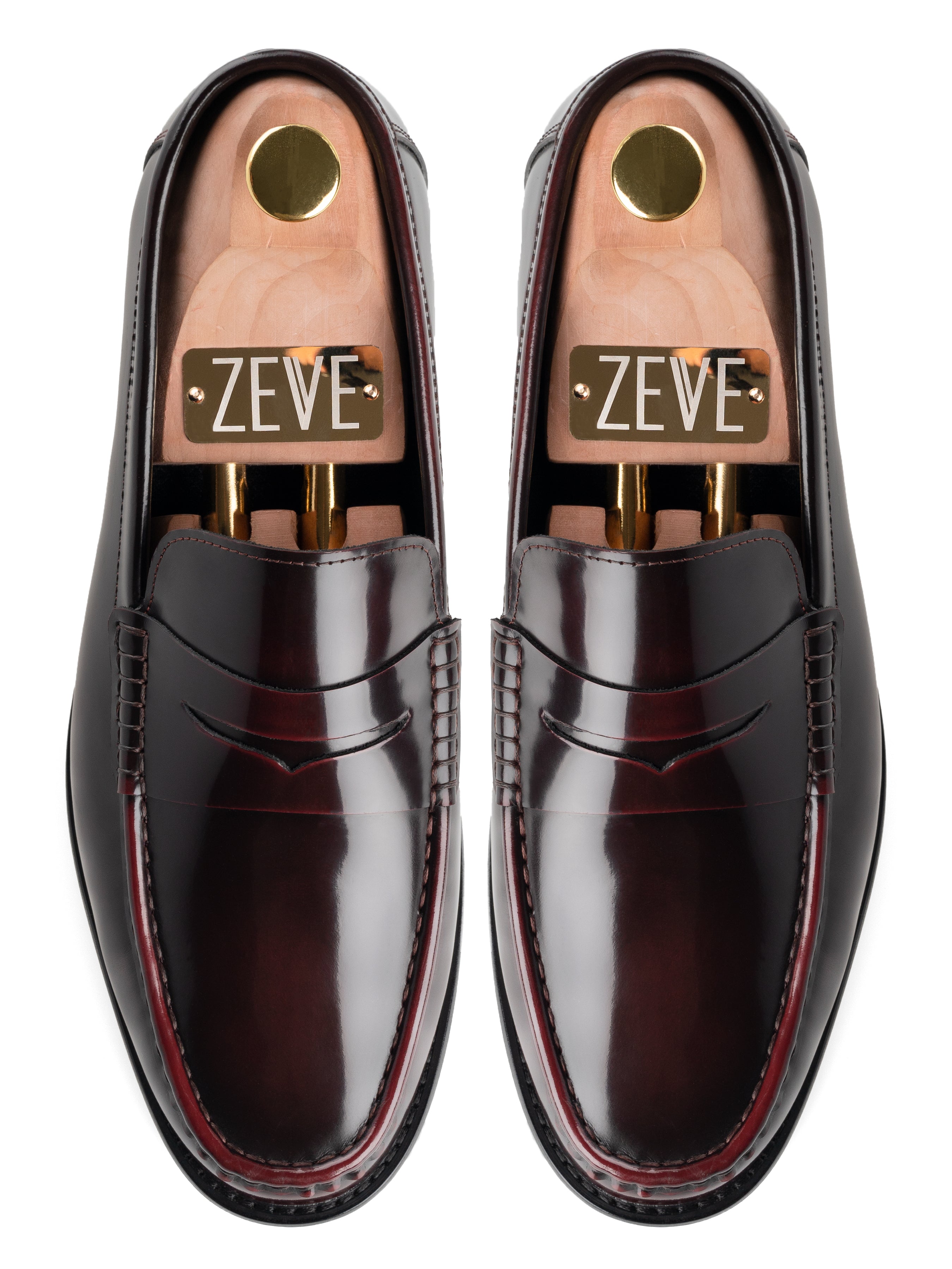 Marco Penny Loafer - Red Burgundy Polished Leather