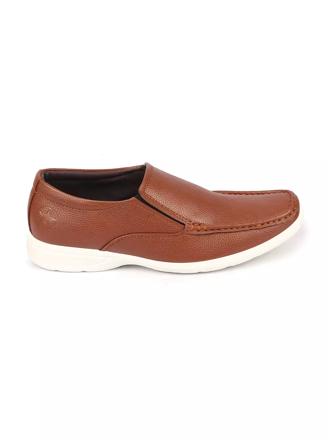 Men Tan Side Stitched Casual Comfort Slip-On Loafer Shoes