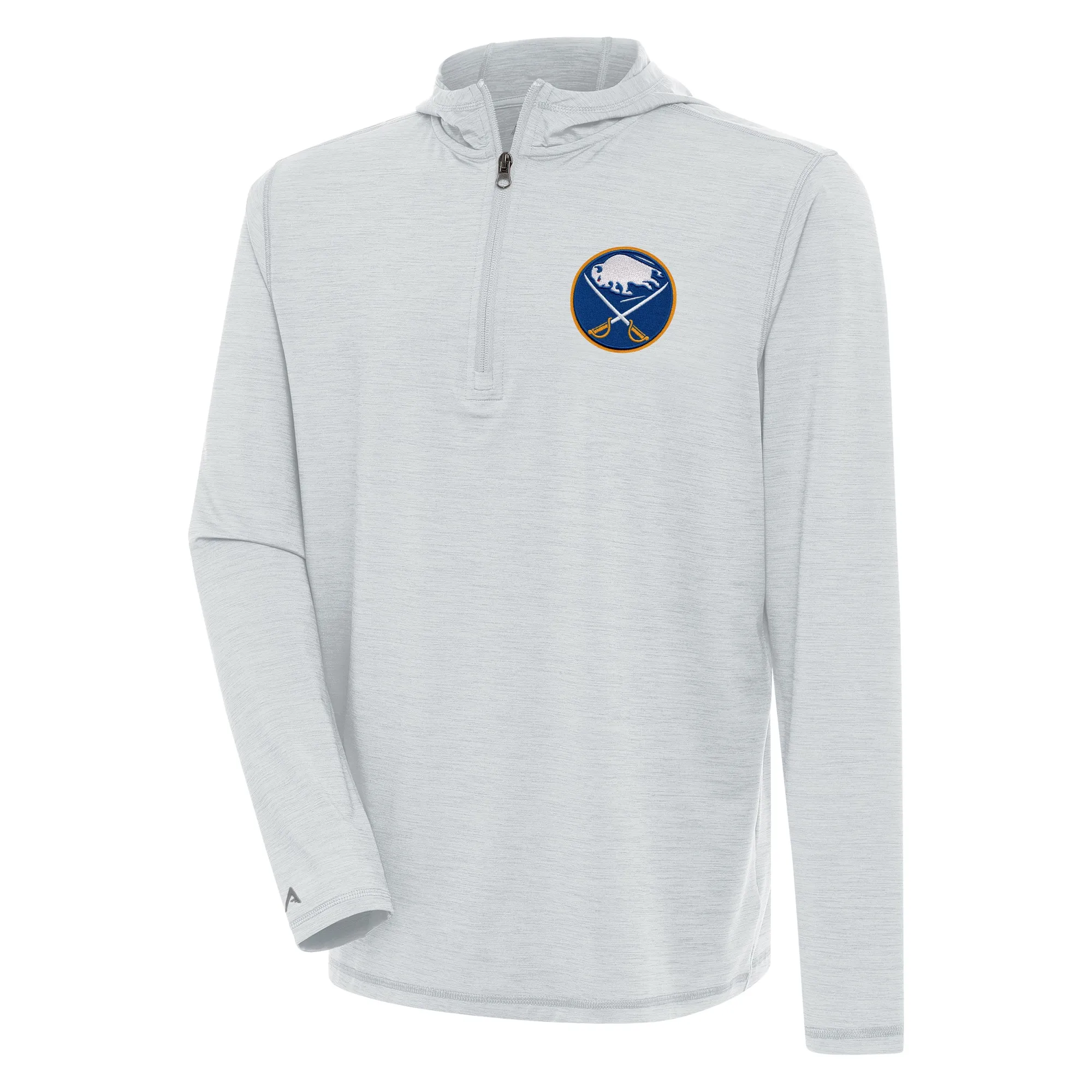 Men's Buffalo Sabres  Antigua Heather Gray Tidy Quarter-Zip Pullover Hoodie