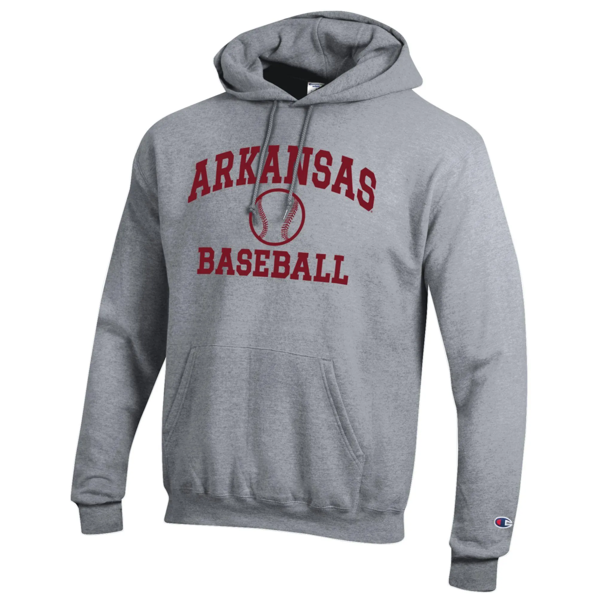 Men's Champion Gray Arkansas Razorbacks Baseball Icon Pullover Hoodie