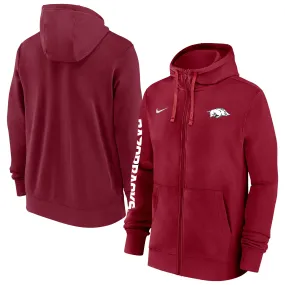 Men's Nike Crimson Arkansas Razorbacks 2024/25 Sideline Club Fleece Pullover Hoodie