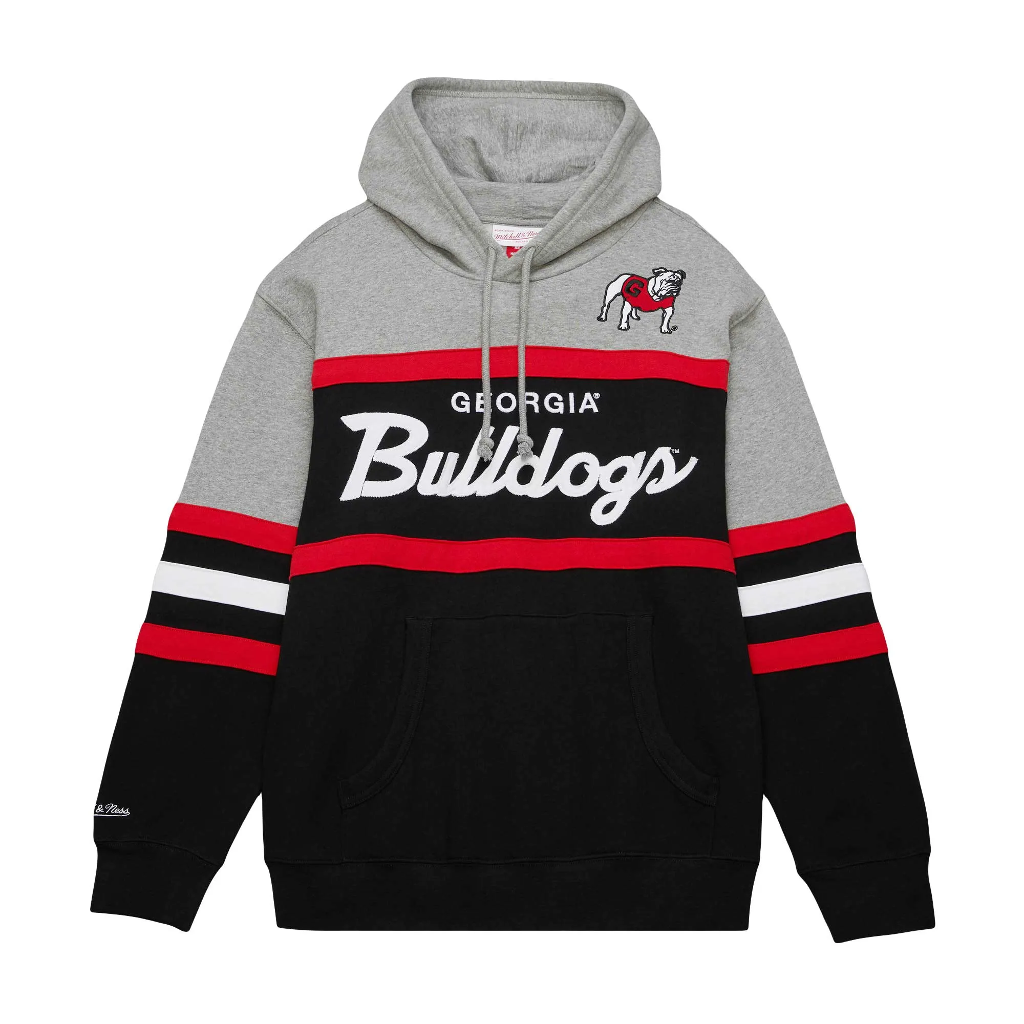 Men's Mitchell & Ness Black Georgia Bulldogs Head Coach Pullover Hoodie