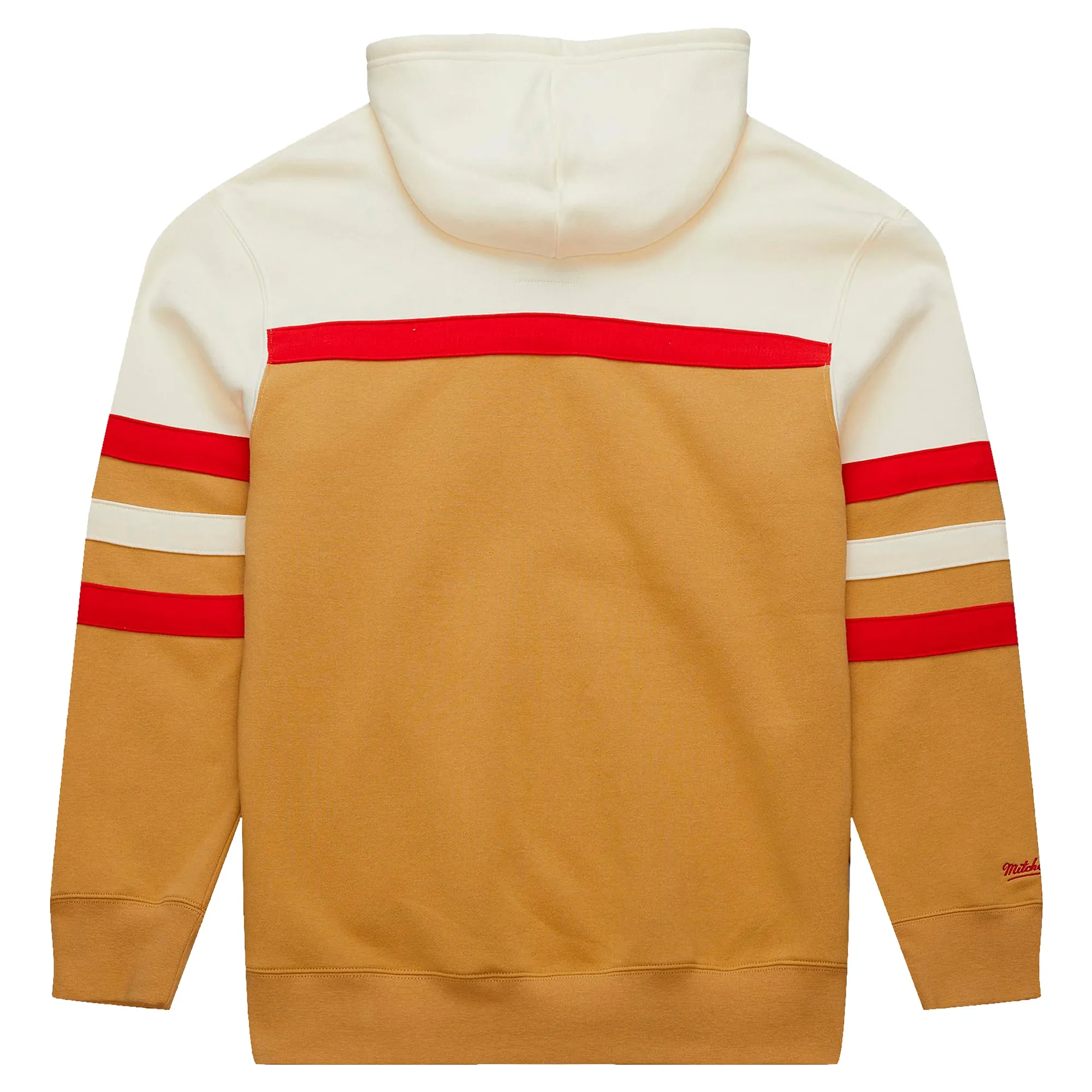 Men's Mitchell & Ness Cream Georgia Bulldogs Big & Tall Head Coach Pullover Hoodie