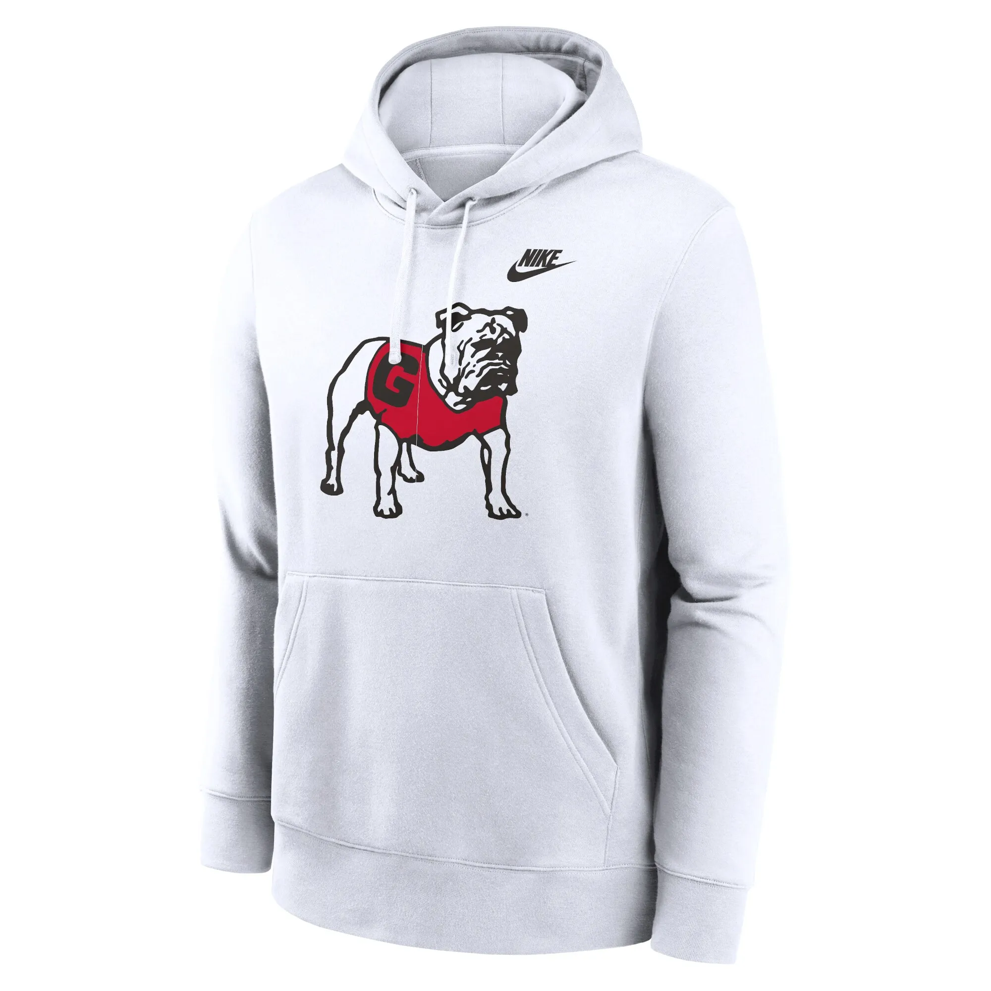 Men's Nike White Georgia Bulldogs Legacy Logo Club Fleece Pullover Hoodie