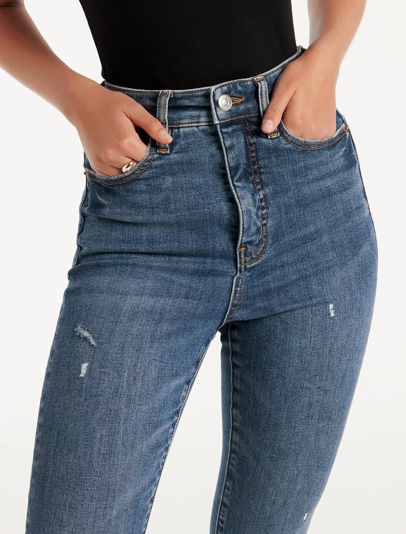 Mila Cropped High-Rise Skinny Jeans