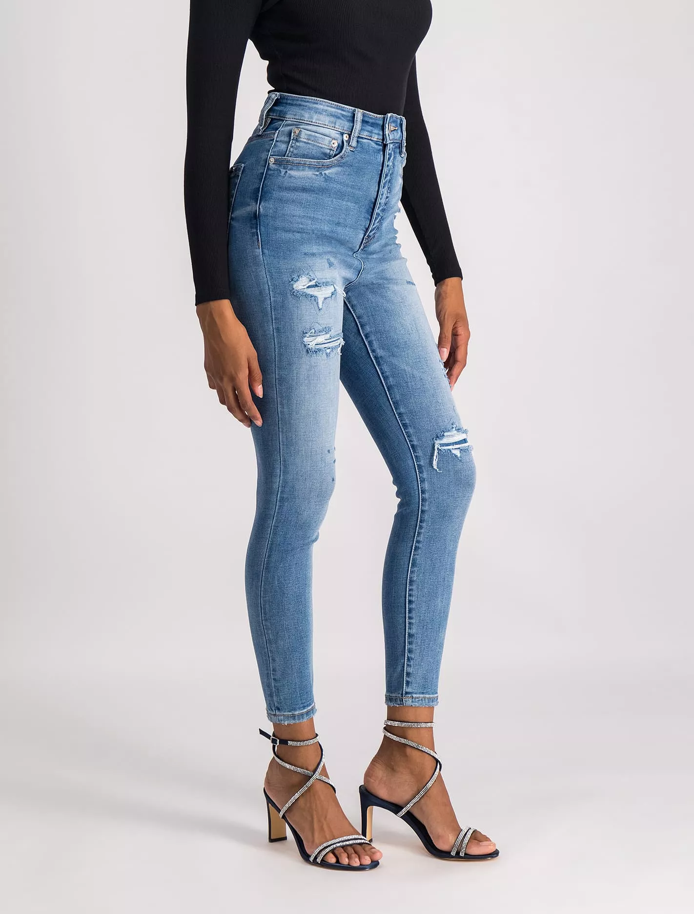 Mila Cropped High-Rise Skinny Jeans