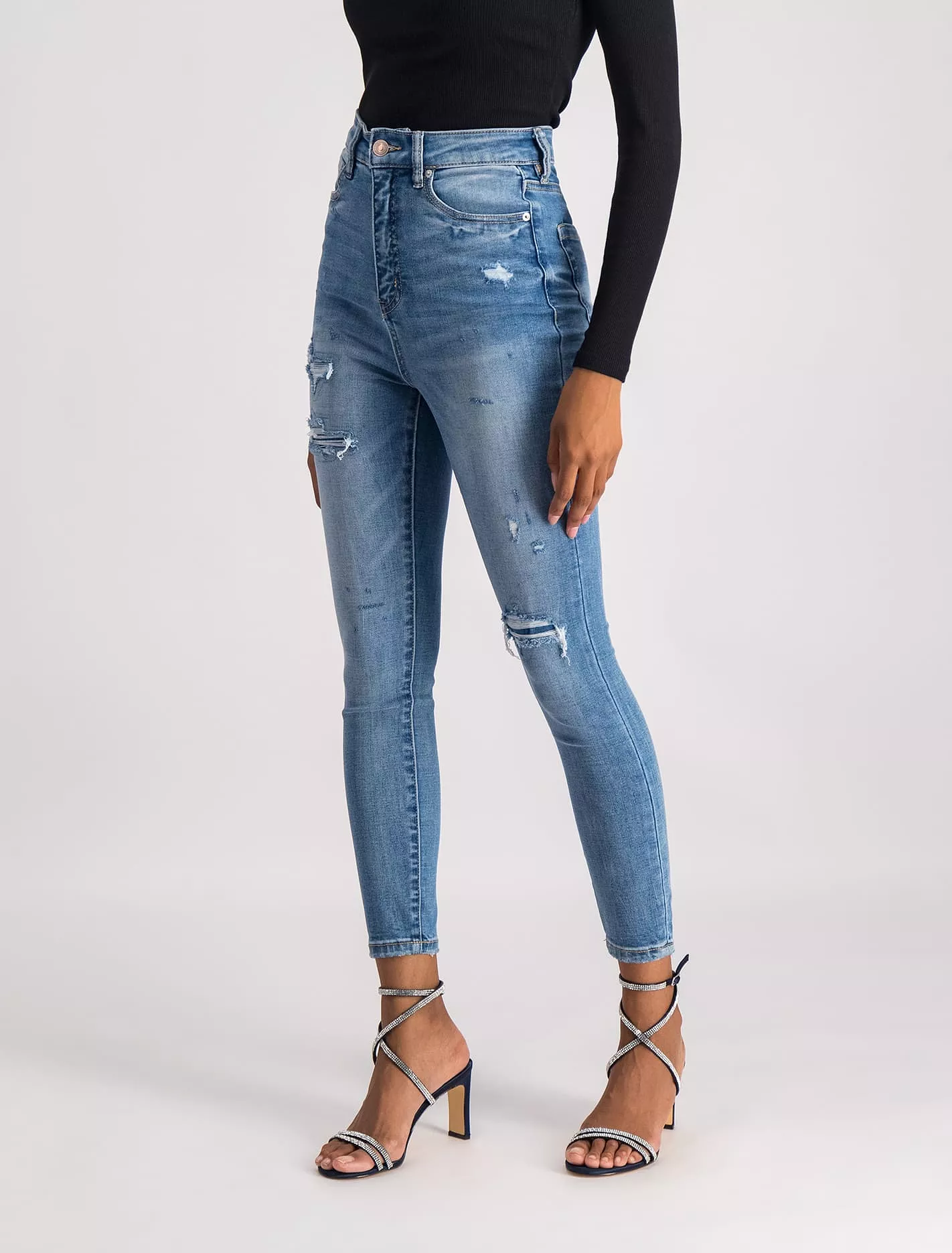 Mila Cropped High-Rise Skinny Jeans