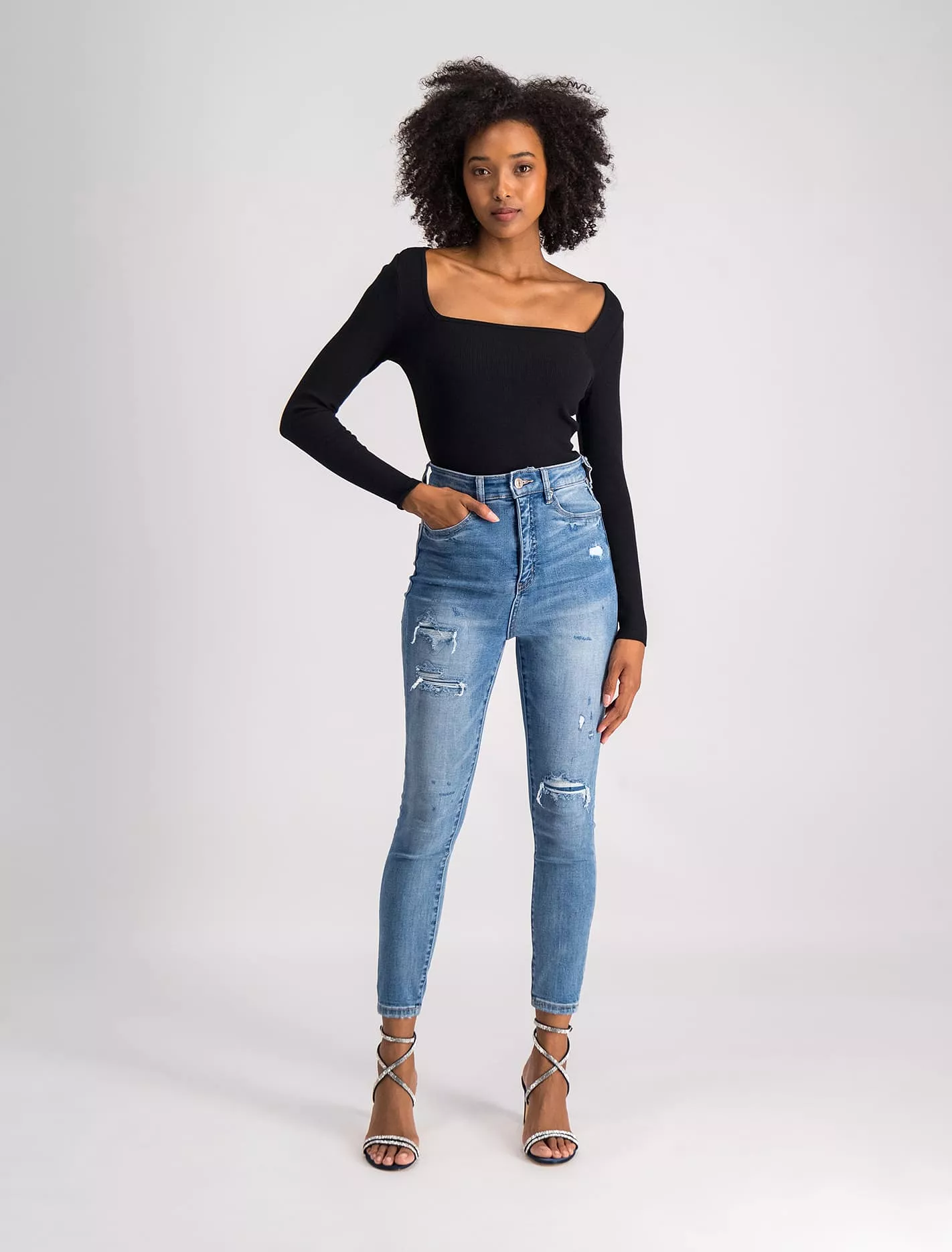 Mila Cropped High-Rise Skinny Jeans