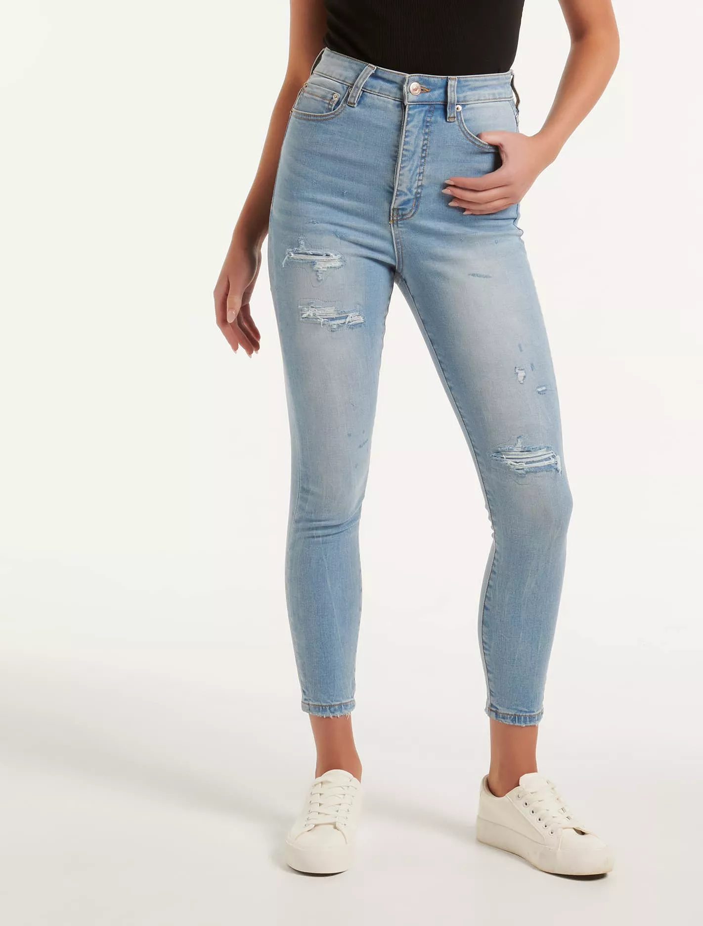 Mila Cropped High-Rise Skinny Jeans