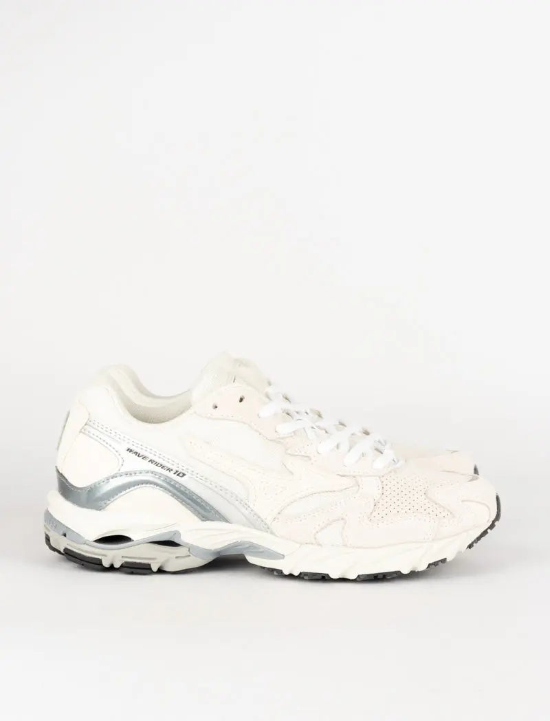 Mizuno Womens Wave Rider 10 Trainers White / VGrey / Tradewinds